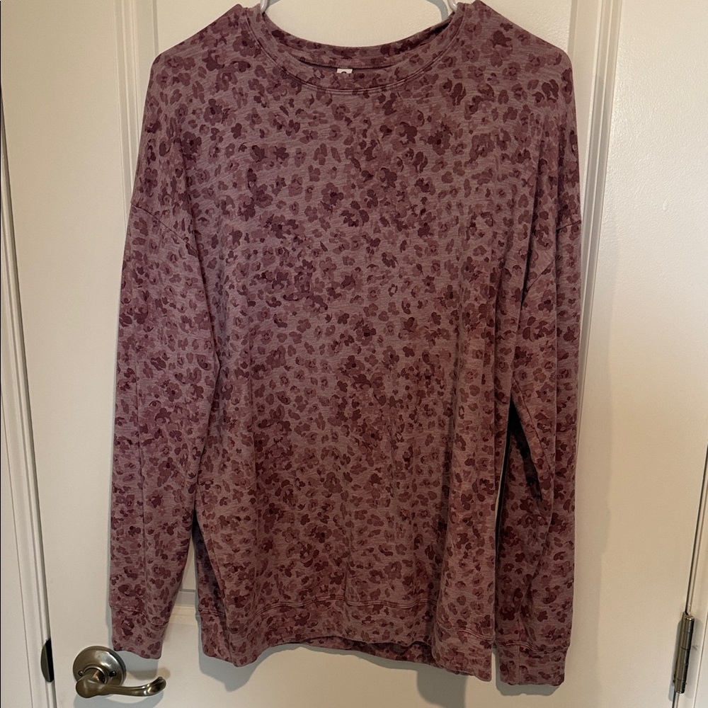 Athleta Burgundy Floral Sweatshirt